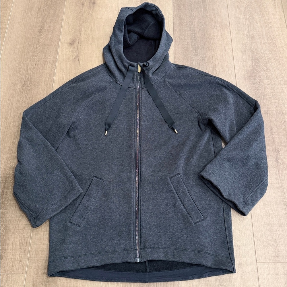 Lululemon Principal Dancer Women 8 Heathered Black French Terry Oversized Long - Picture 13 of 13